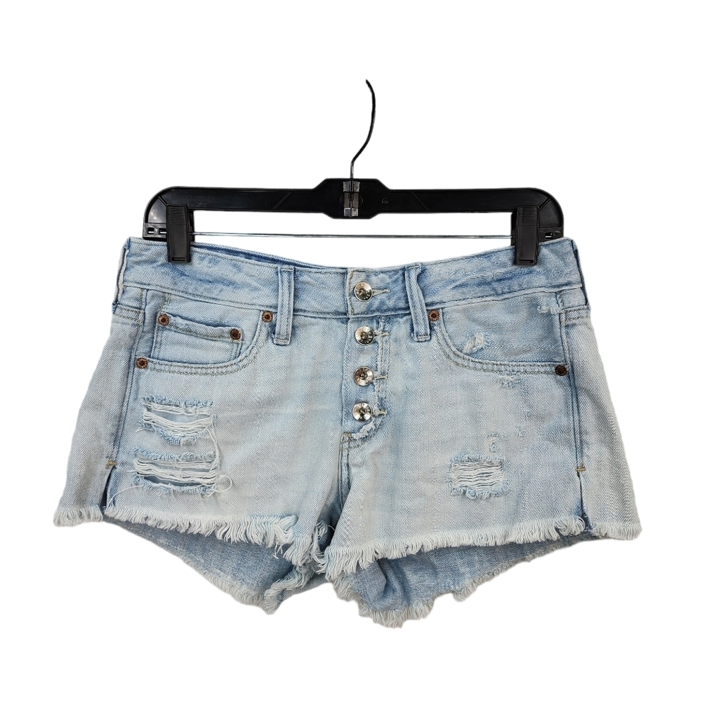 Abercrombie & Fitch Women's Distressed Button Up Jean Shorts